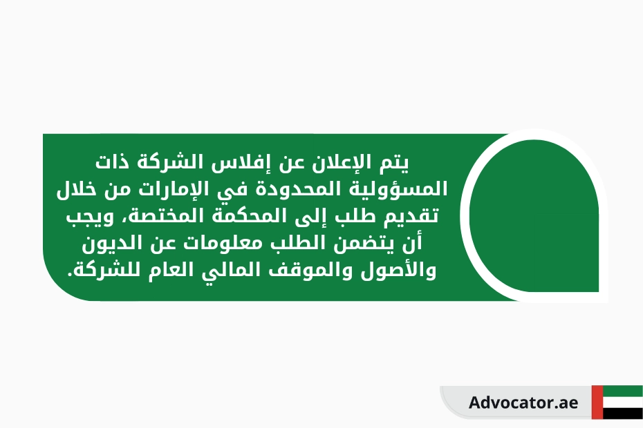 خطوات إعلان إفلاس الشركة ذات المسؤولية المحدودة في الإمارات
