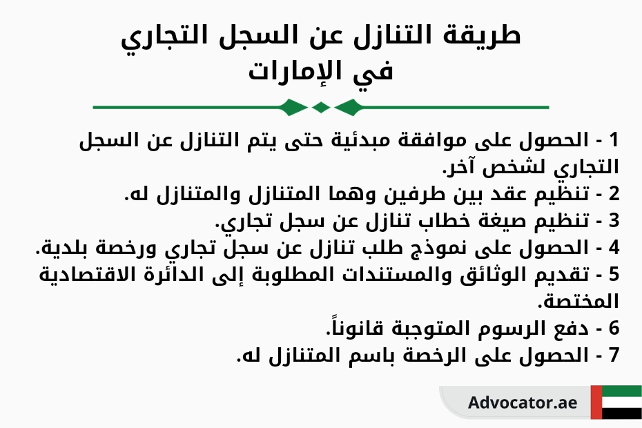 طريقة التنازل عن السجل التجاري في الإمارات